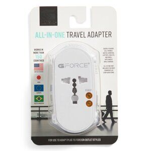 G-FORCE White All In One Travel Adapter 1100w